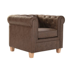 Fauteuil DKD Home Decor 80 x 80 x 70 cm Bois Brun foncé