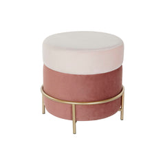 Repose-pied DKD Home Decor Rose Doré Métal Velours 48 x 48 x 47 cm