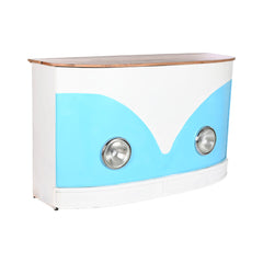 Meuble bar Home ESPRIT Blanc Marron Turquoise 157 x 52 x 90 cm