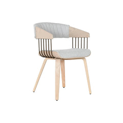 Chaise de Salle à Manger Home ESPRIT Gris Polyester Bois 51 x 55 x 76,5 cm