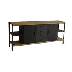 Buffet Home ESPRIT Noir Naturel Métal Sapin 180 x 45 x 80 cm 186 x 45 x 80 cm