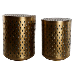Jeu de 2 tables Home ESPRIT Doré Métal 43 x 43 x 54 cm