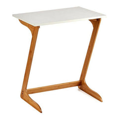 Table d'appoint Kinvara Blanc Marron Naturel 40 x 68,5 x 60 cm