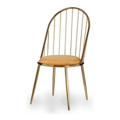 Chaise Gift Decor Doré Moutarde Polyester Fer 48 x 95,5 x 48 cm Barres