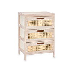 Caisson à Tiroirs Rattan Naturel 40 x 58 x 29 cm 3 tiroirs