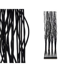 Paravent Gift Decor Noir Bois de saule 50 x 182 x 13 cm 4 Bouquets